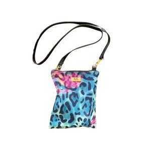 Versace Jeans Couture Leopard Purse Shoulder Bag Blue Pink VJC  Handbag